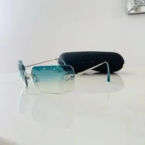 EXTREMELY RARE ? Authentic Chanel rimless sunglasses✨ Authentic CHANEL Vintage Sunglasses Rhinestone CC Logo  main image 3